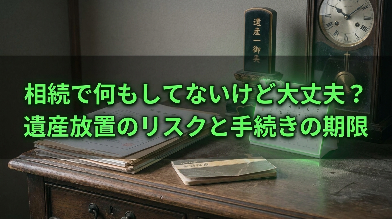 相続で何もしてないけど大丈夫？遺産放置のリスクと手続きの期限