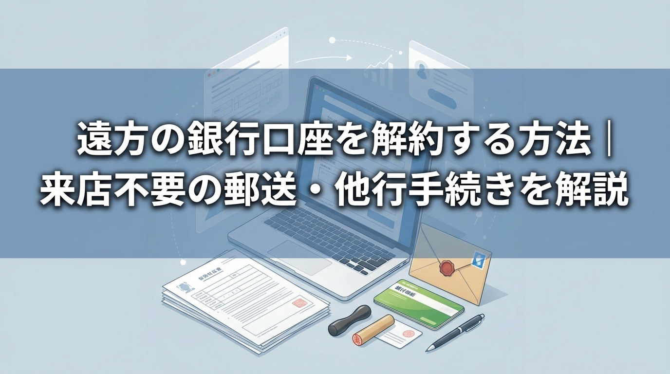 遠方の銀行口座を解約する方法｜来店不要の郵送・他行手続きを解説