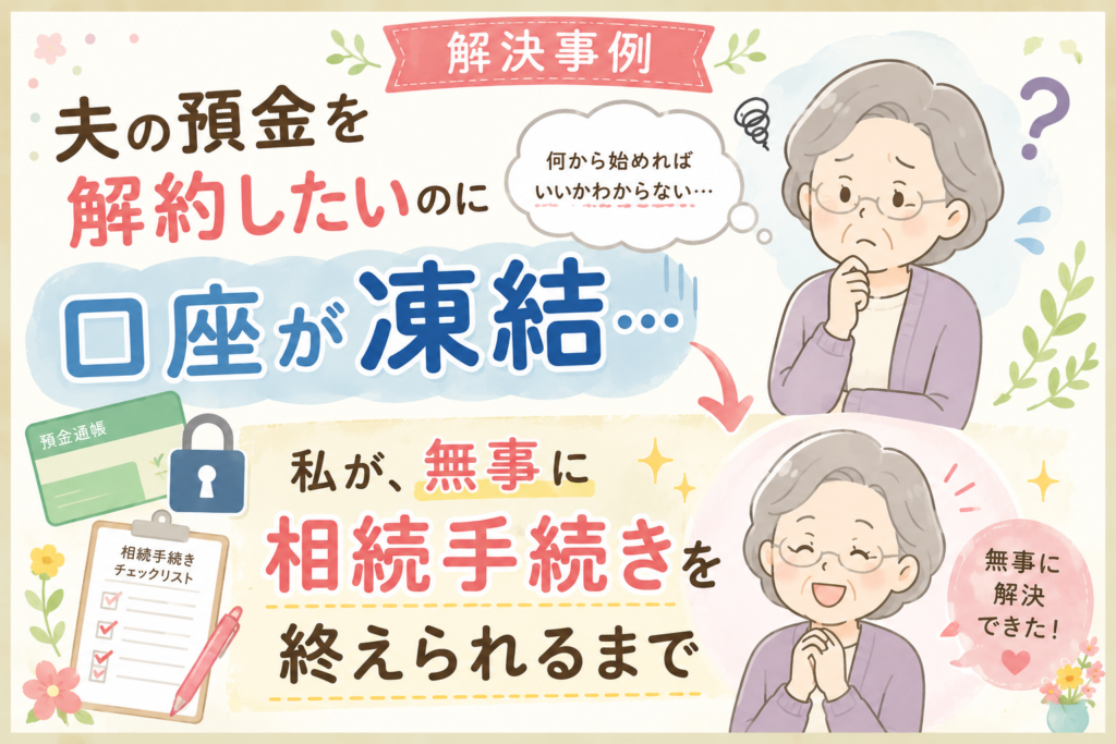 夫の預金を解約したいのに口座が凍結…何から始めればいいかわからなかった私が、無事に相続手続きを終えられるまで」