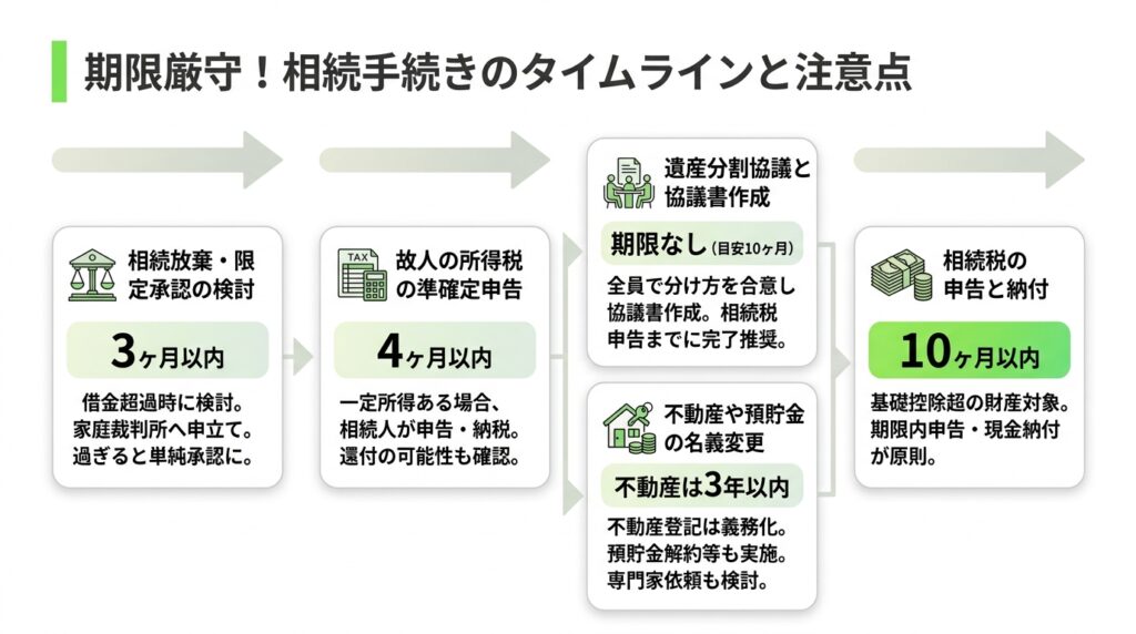 損しないための相続手続き|期限と注意点
