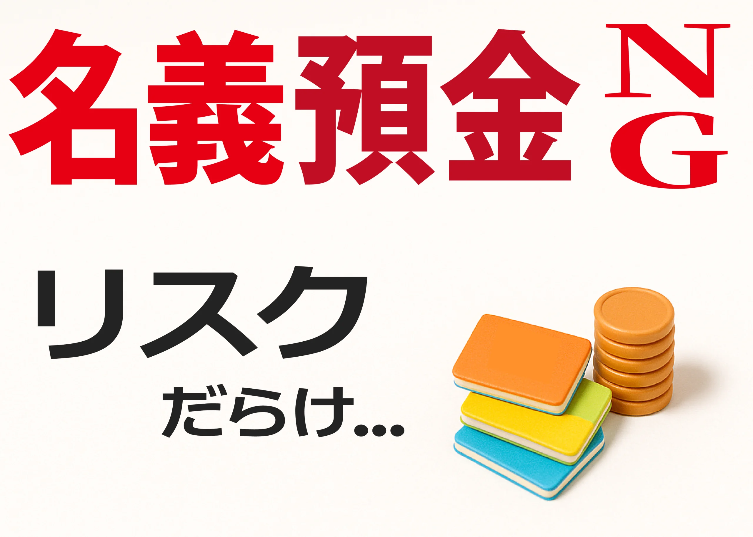 名義預金はリスクだらけ、通帳とコイン