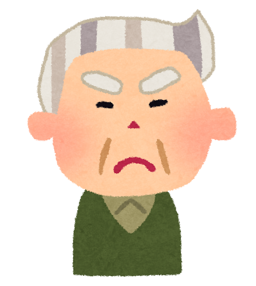 怒る高齢者