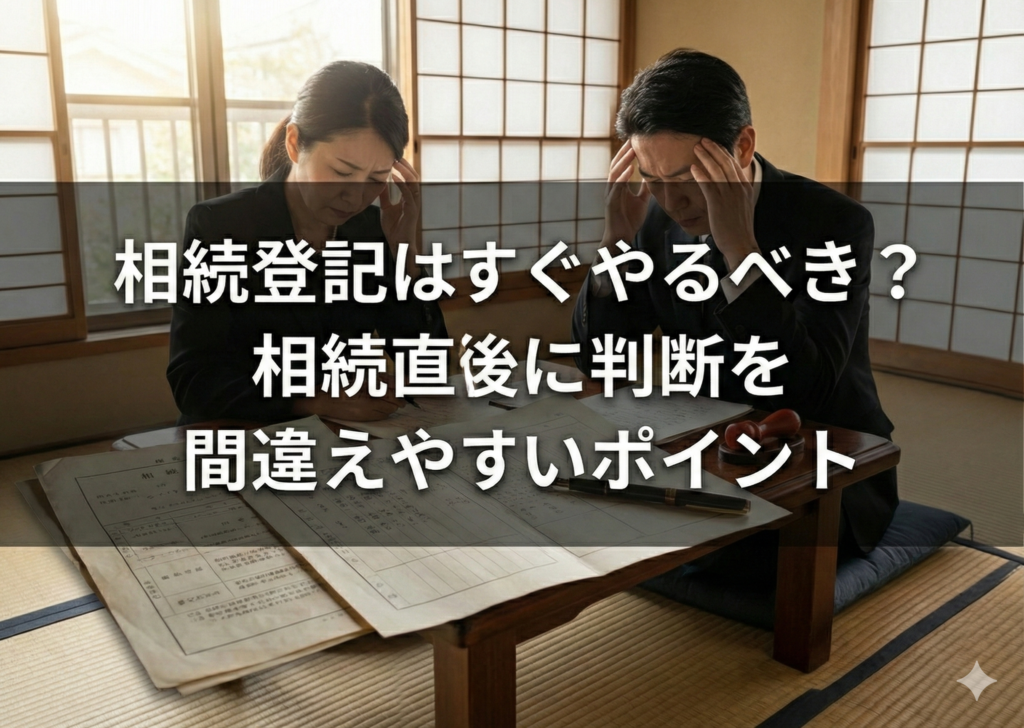 相続登記はすぐやるべき？相続直後に判断を間違えやすいポイント