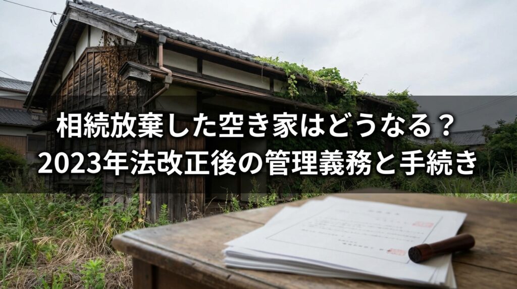 相続放棄した空き家はどうなる？2023年法改正後の管理義務と手続き