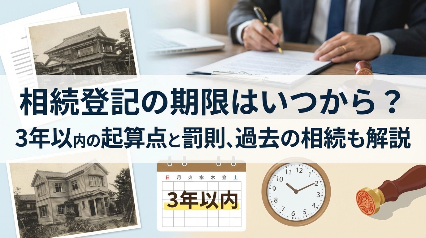 相続登記の期限はいつから？3年以内の起算点と罰則、過去の相続も解説