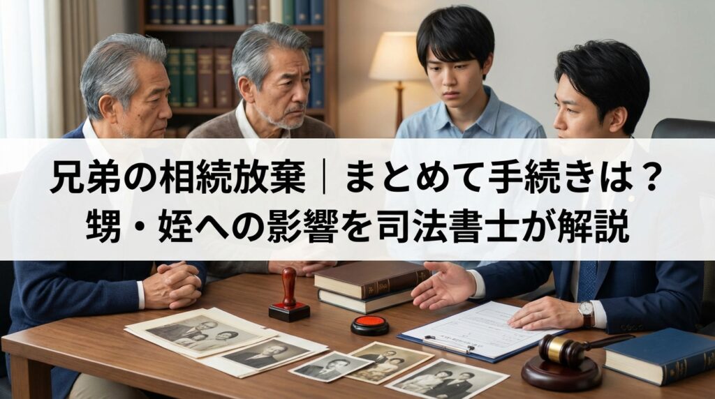 兄弟の相続放棄｜まとめて手続きは？甥・姪への影響を司法書士が解説
