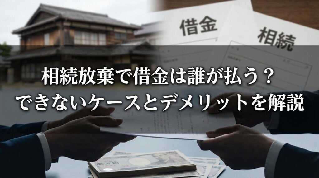 相続放棄で借金は誰が払う？できないケースとデメリットを解説