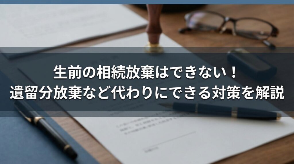 生前の相続放棄はできない！遺留分放棄など代わりにできる対策を解説