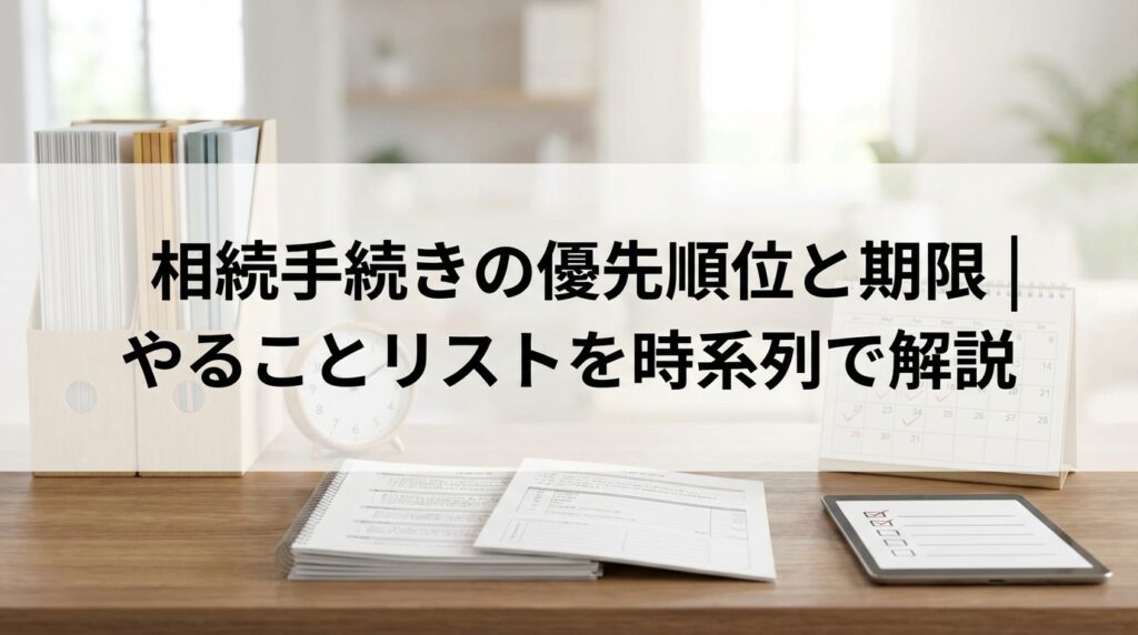 相続手続きの優先順位と期限｜やることリストを時系列で解説