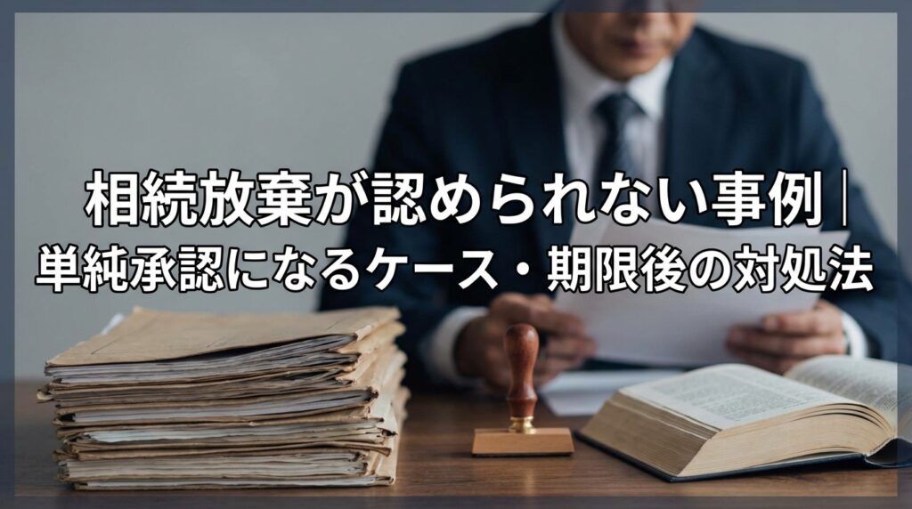 相続放棄が認められない事例｜単純承認になるケース・期限後の対処法