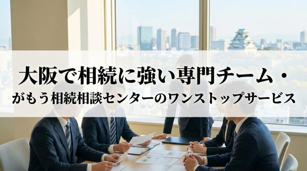大阪で相続に強い専門チーム・がもう相続相談センターのワンストップサービス