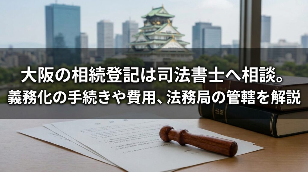 大阪の相続登記は司法書士へ相談。義務化の手続きや費用、法務局の管轄を解説