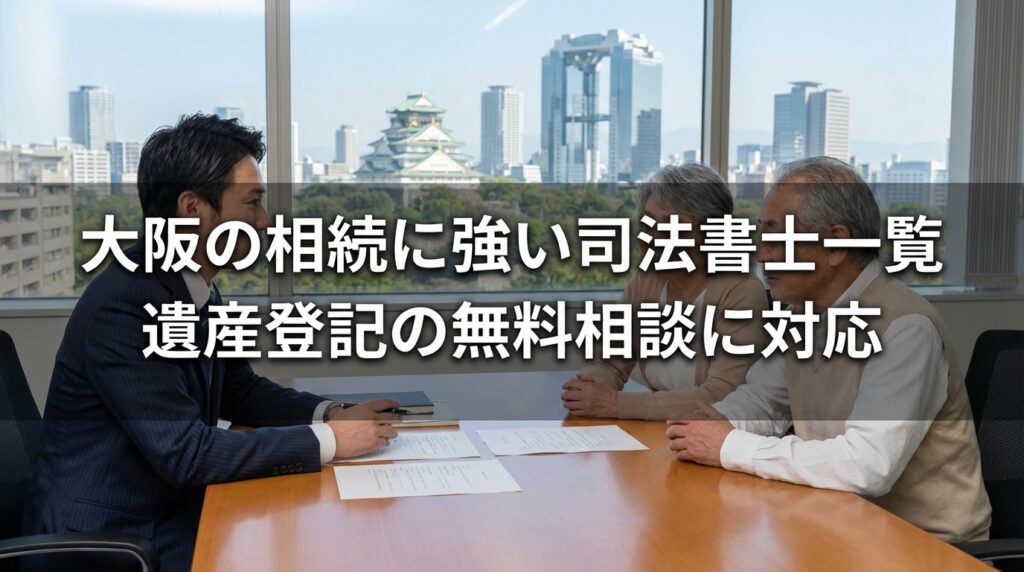 大阪の相続に強い司法書士一覧｜遺産登記の無料相談に対応