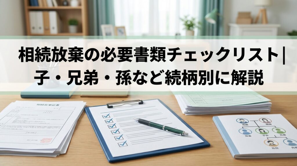 相続放棄の必要書類チェックリスト｜子・兄弟・孫など続柄別に解説