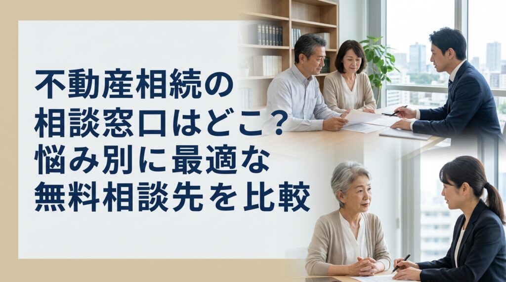 不動産相続の相談窓口はどこ？悩み別に最適な無料相談先を比較