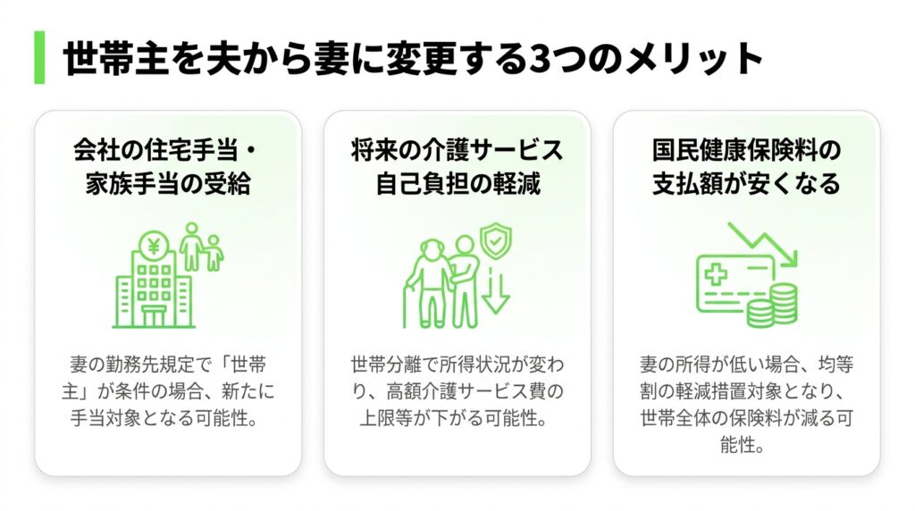 世帯主を夫から妻に変更する3つのメリット