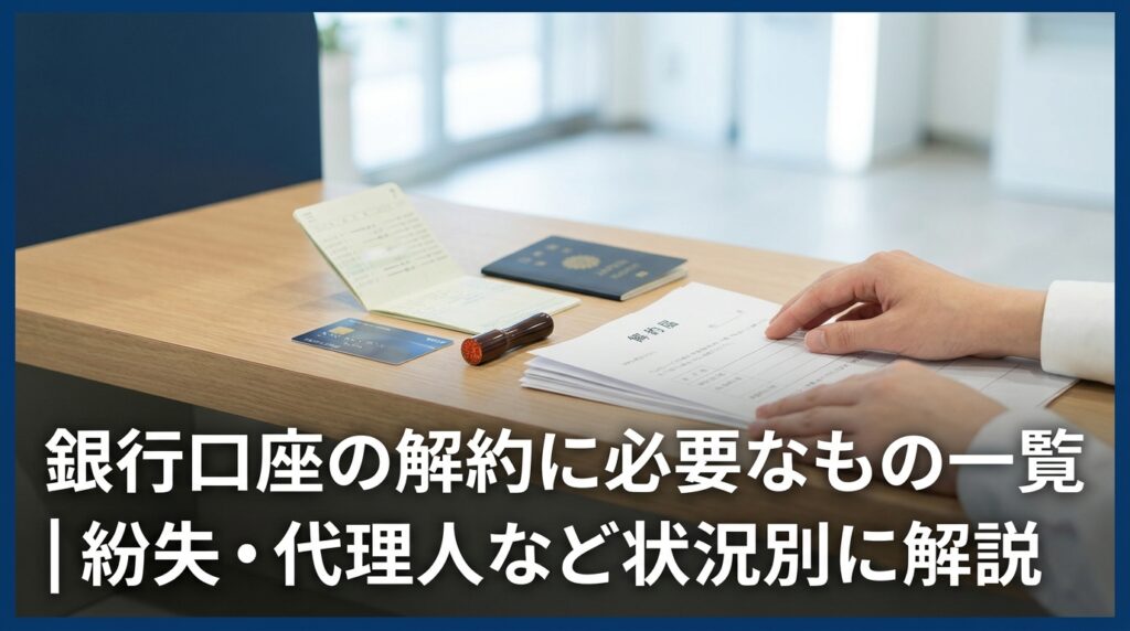 銀行口座の解約に必要なもの一覧|紛失・代理人など状況別に解説