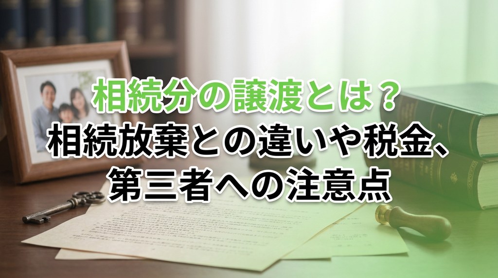 相続分の譲渡とは？相続放棄との違いや税金、第三者への注意点
