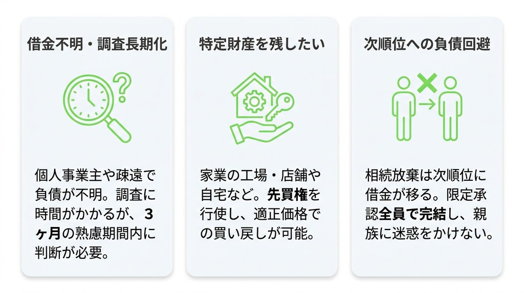 相続で限定承認を検討すべき具体的な3つのケース