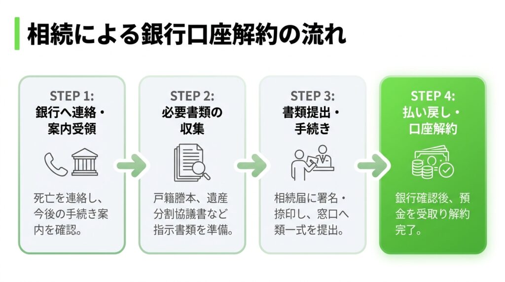 【ケース2】口座名義人が亡くなったことによる相続手続きの場合