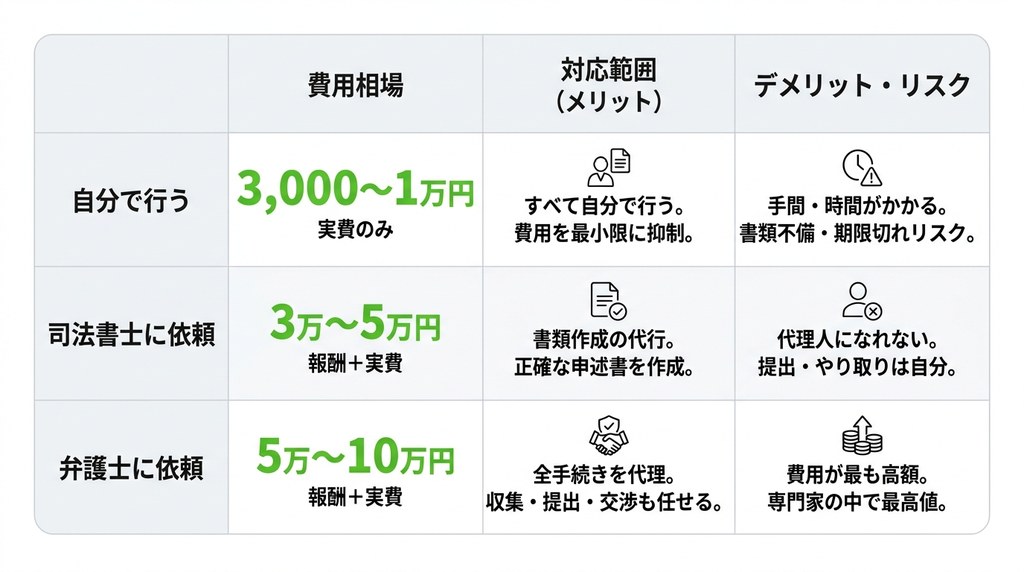 【費用比較表】相続放棄の手続きは誰に頼む？3つの選択肢と料金相場