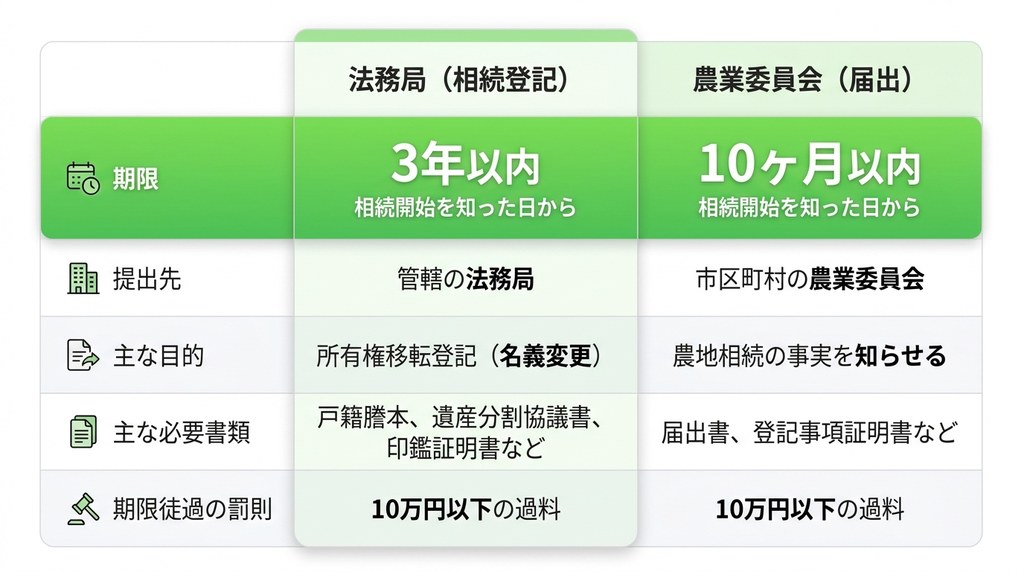 農地相続の具体的な手続きと期限はどうなっていますか?