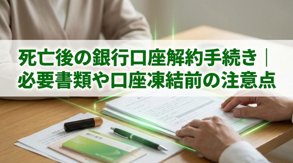 死亡後の銀行口座解約手続き｜必要書類や口座凍結前の注意点