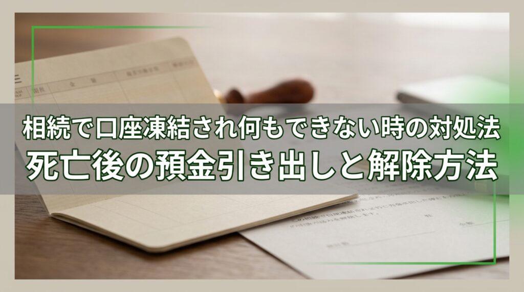 相続で口座凍結され何もできない時の対処法｜死亡後の預金引き出しと解除方法