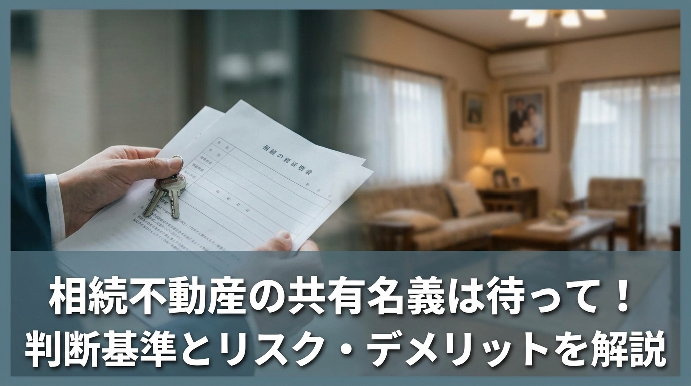 相続不動産の共有名義は待って！判断基準とリスク・デメリットを解説