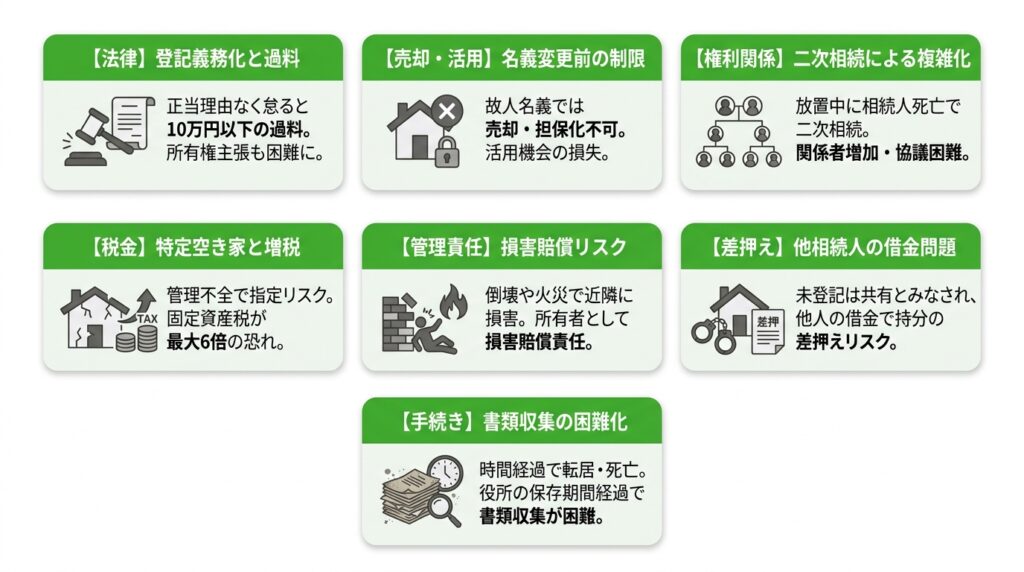 相続不動産を放置することで生じる7つの重大なデメリット