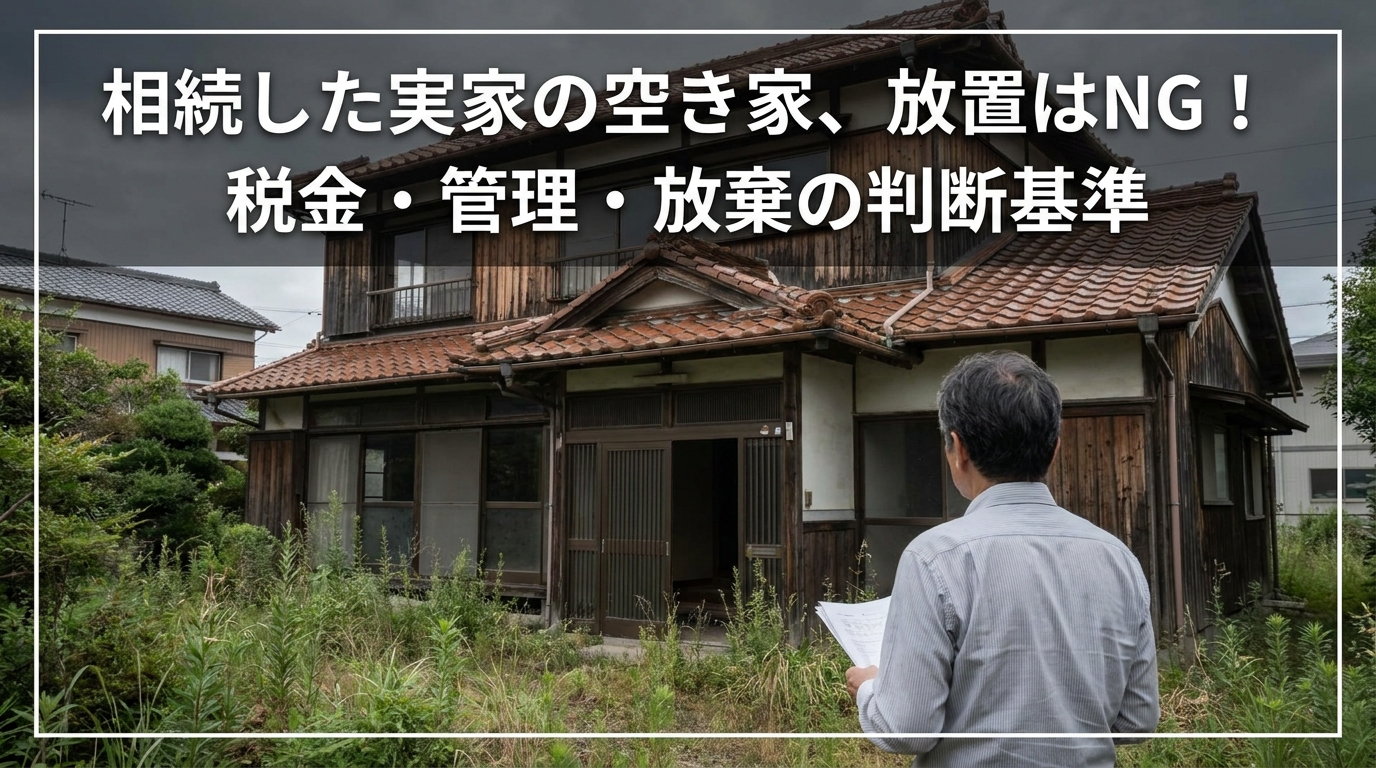 相続した実家の空き家、放置はNG！税金・管理・放棄の判断基準