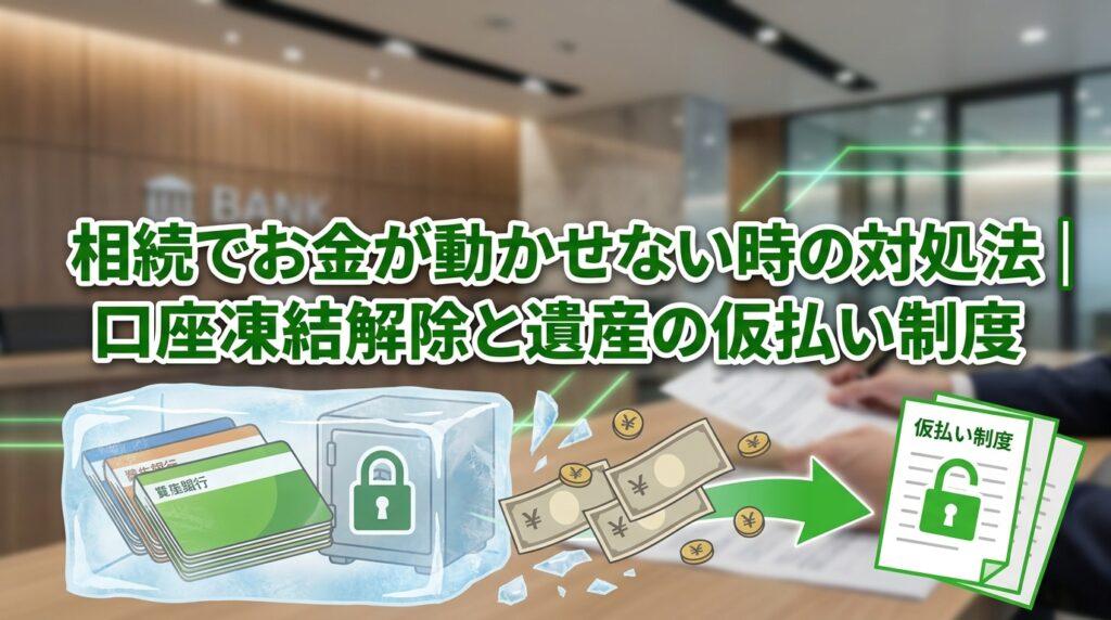 相続でお金が動かせない時の対処法｜口座凍結解除と遺産の仮払い制度