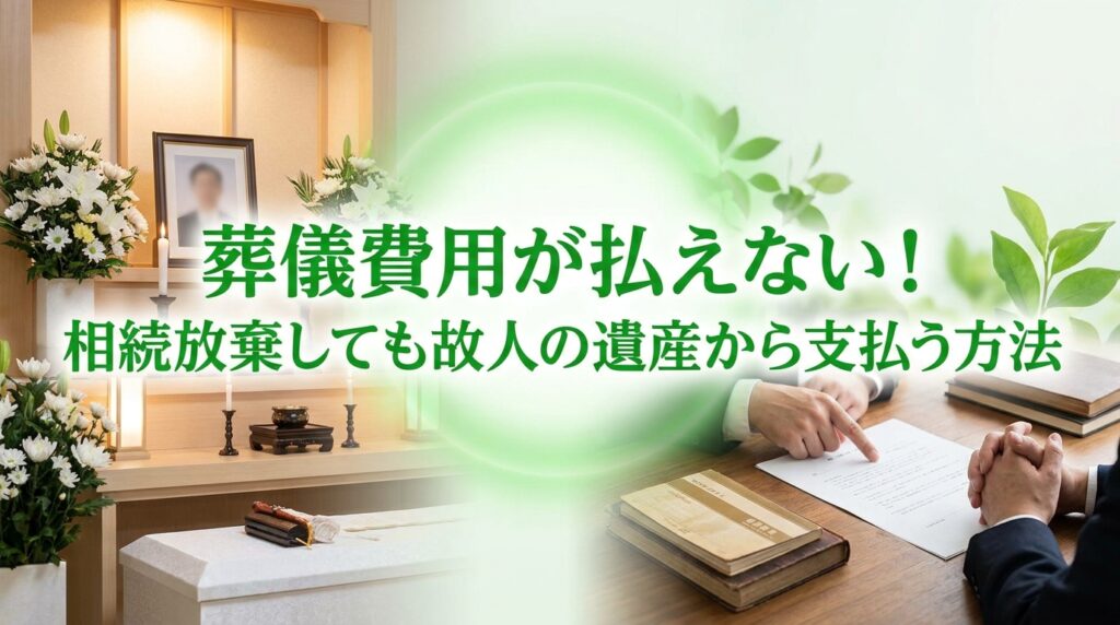 相続 葬儀費用 払えない