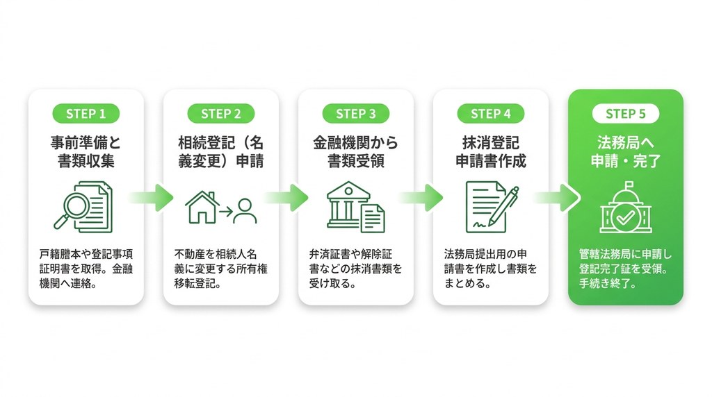 5ステップで完結！相続時の抵当権抹消登記の具体的な手順