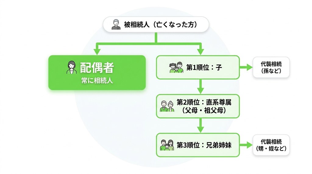 【誰が相続人？】法定相続人の範囲と優先順位を一覧で解説