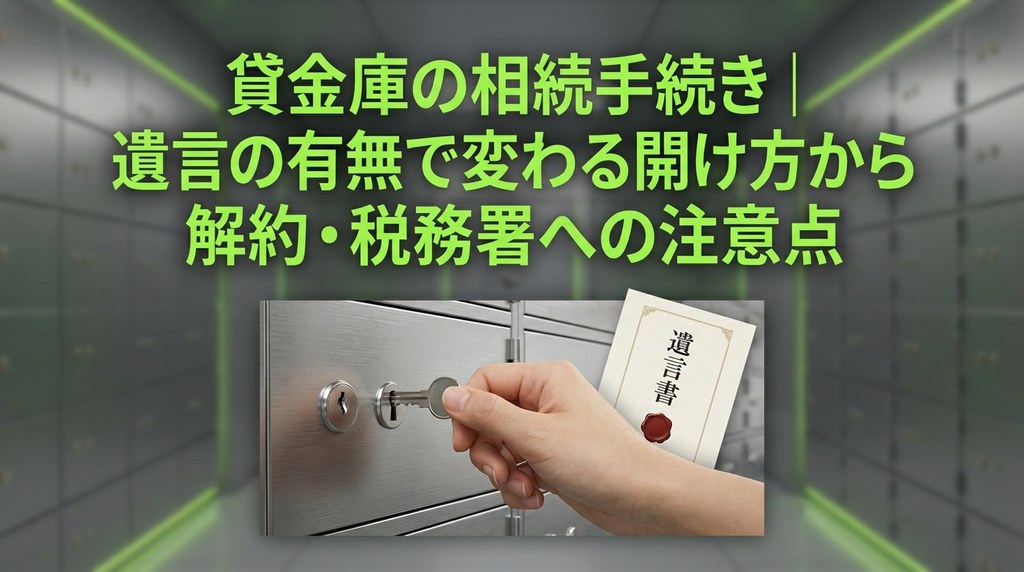 貸金庫の相続手続き｜遺言の有無で変わる開け方から解約・税務署への注意点