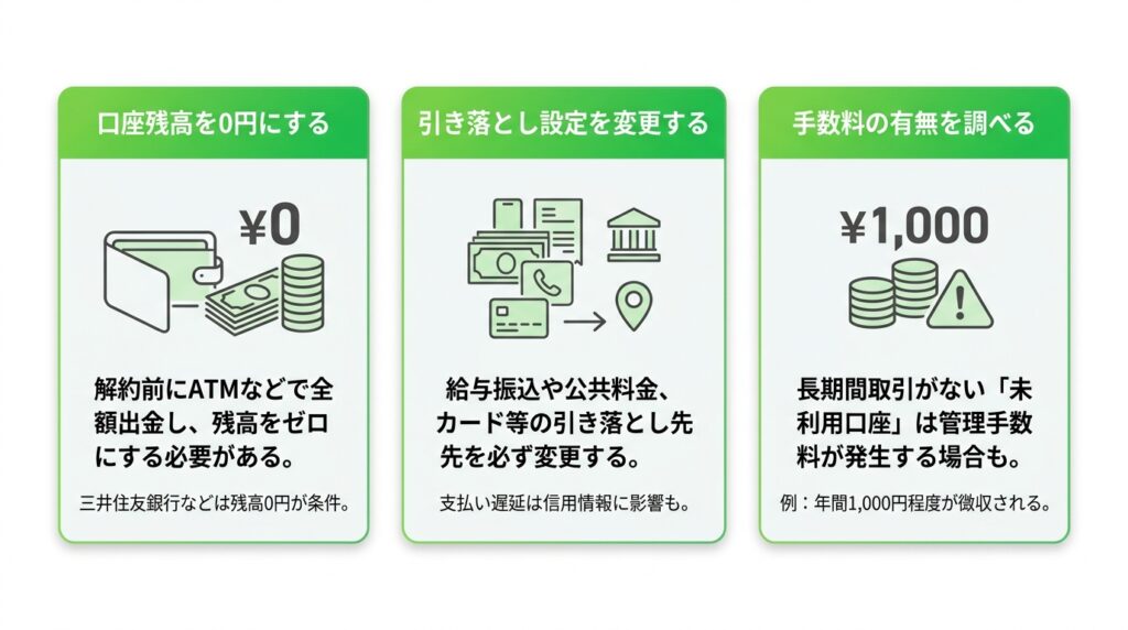 後悔しないために!銀行口座を解約する前の確認事項3つ