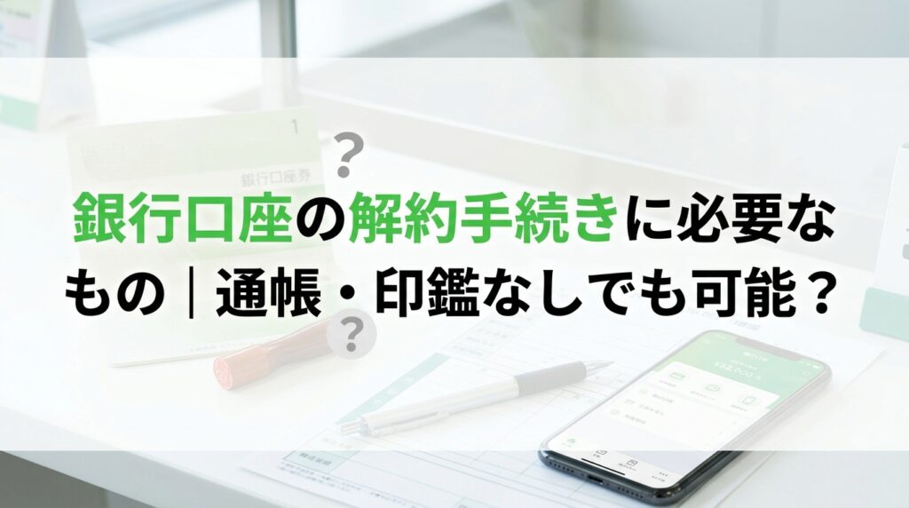 銀行口座の解約手続きに必要なもの｜通帳・印鑑なしでも可能？