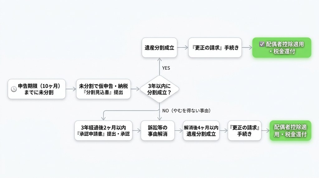 申告期限までに遺産分割が間に合わない場合の対処法