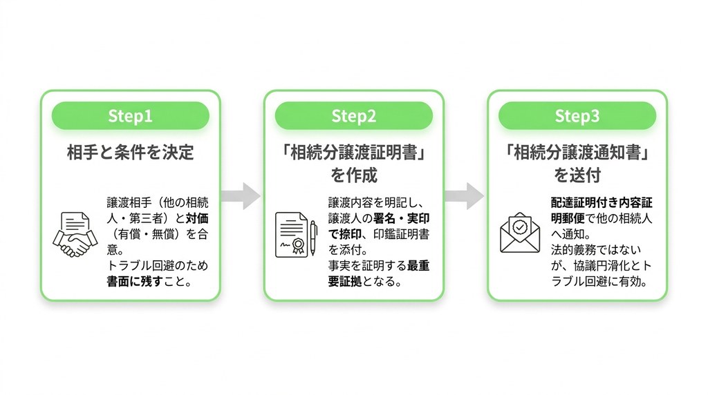 相続分の譲渡を進めるための具体的な手続きと流れ