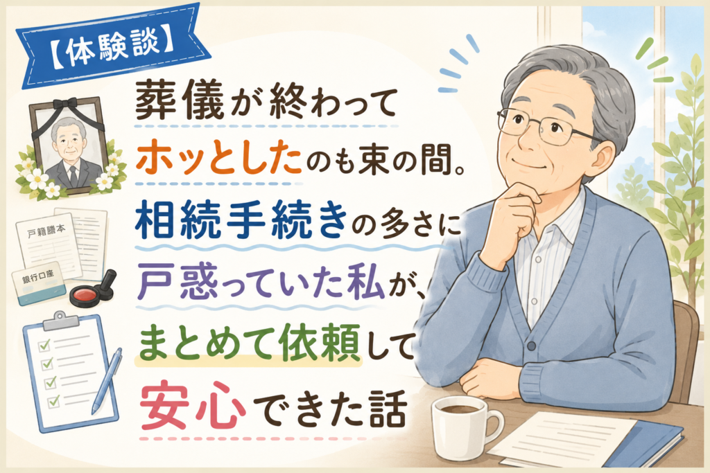 【体験談】 葬儀が終わってホッとしたのも束の間。相続手続きの多さに戸惑っていた私が、まとめて依頼して安心できた話