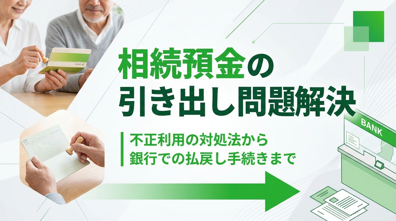 相続預金の引き出し問題を解決｜不正利用の対処法から銀行での払戻し手続きまで