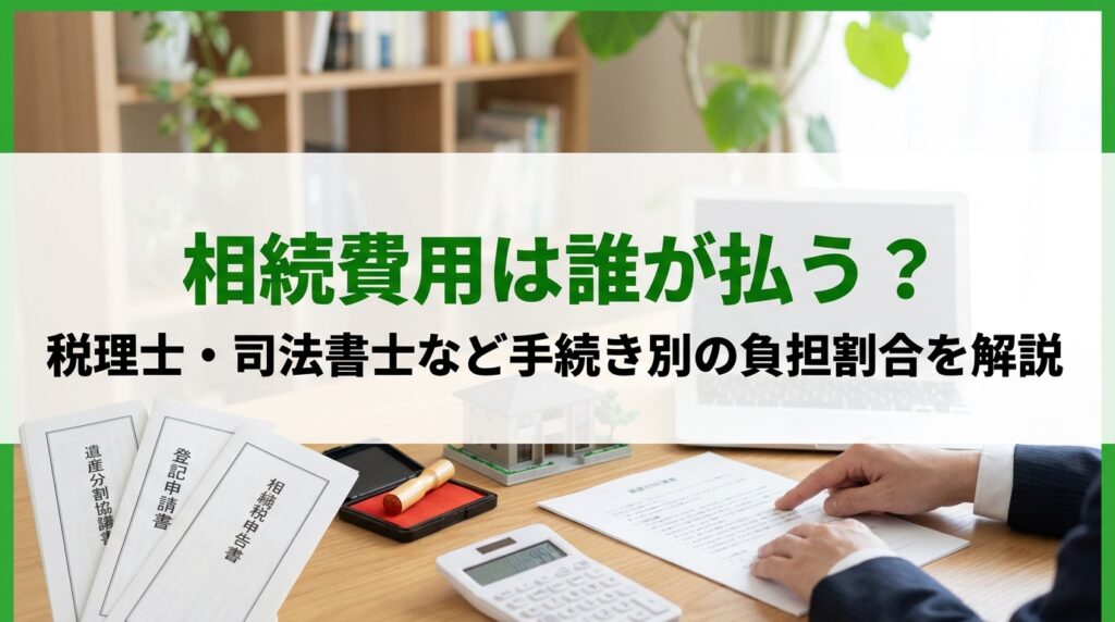 相続費用は誰が払う?税理士・司法書士など手続き別の負担割合を解説