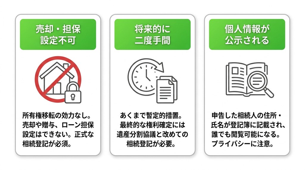 知らずに申請すると危険！相続人申告登記の3つのデメリット