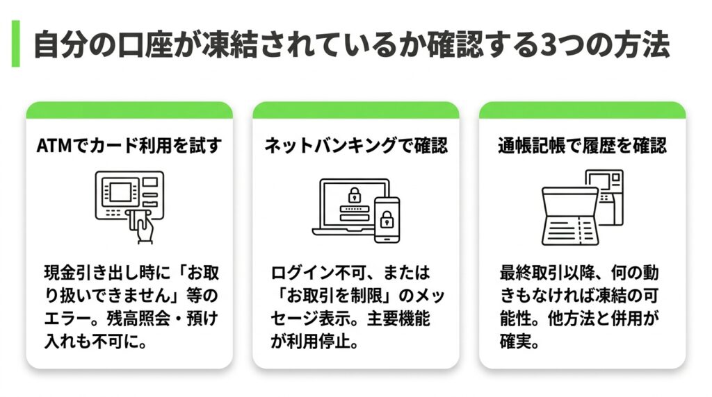 自分の口座が凍結されているか確認する3つの方法