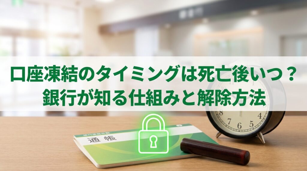 口座凍結のタイミングは死亡後いつ?銀行が知る仕組みと解除方法