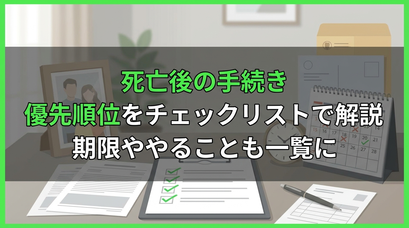 死亡後の手続き 優先順位をチェックリストで解説｜期限ややることも一覧に