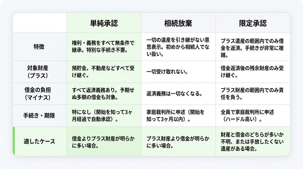 ステップ4:調査結果をもとに3つの相続方法から最善策を選択する